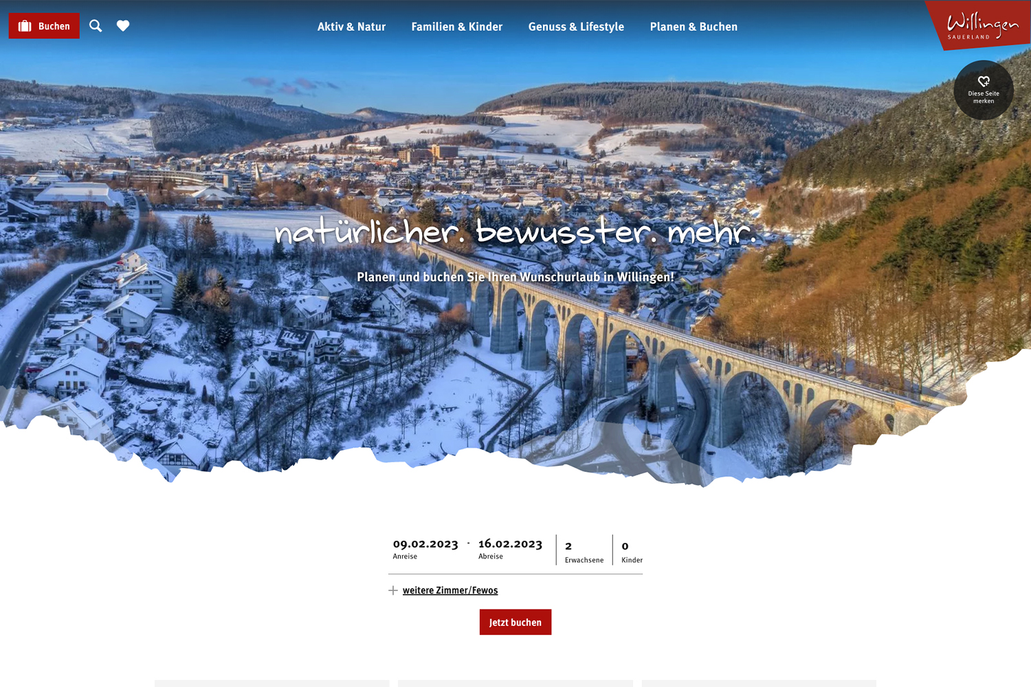 Homepage der Tourist Information Willingen